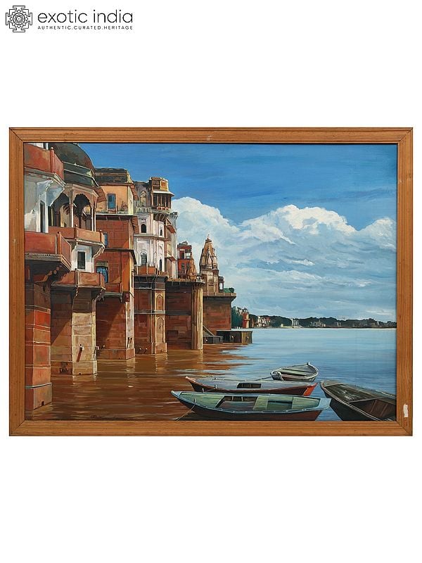 Banaras Ghat | Acrylic on Canvas | With Frame