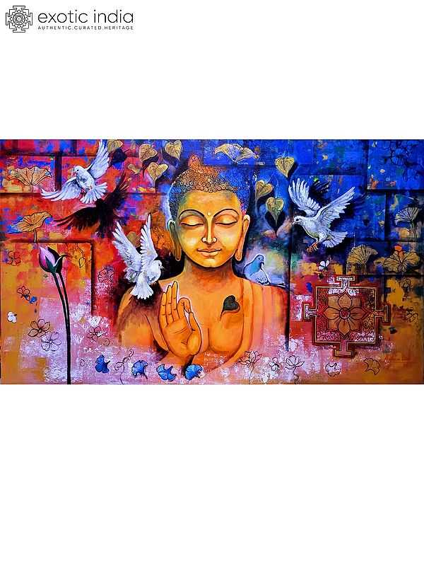Meditative Lord Buddha | Acrylic On Canvas | By Arjun Das