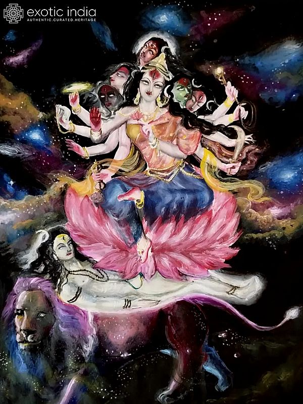 Mata Kamakhya With Shiva | Arcylic On Paper | By Ankit Badge