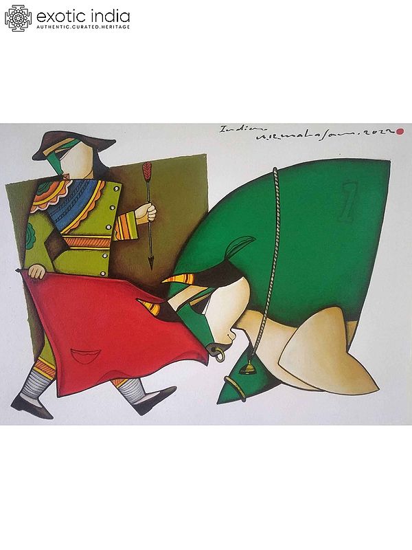 The Call of a Matador | Acrylic On Paper | By Arvind Mahajan