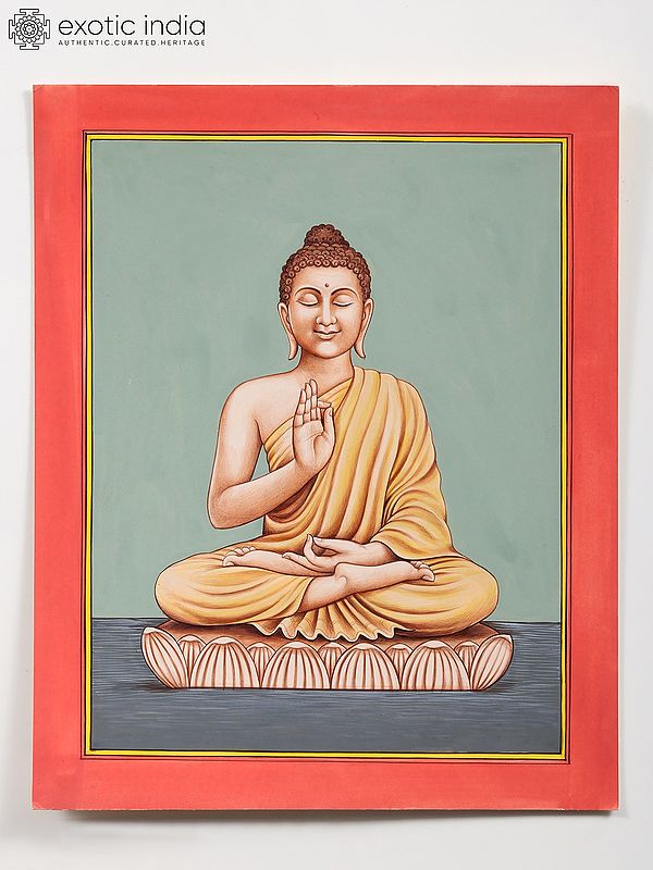 Lord Buddha in Vitark Mudra | Watercolor Painting