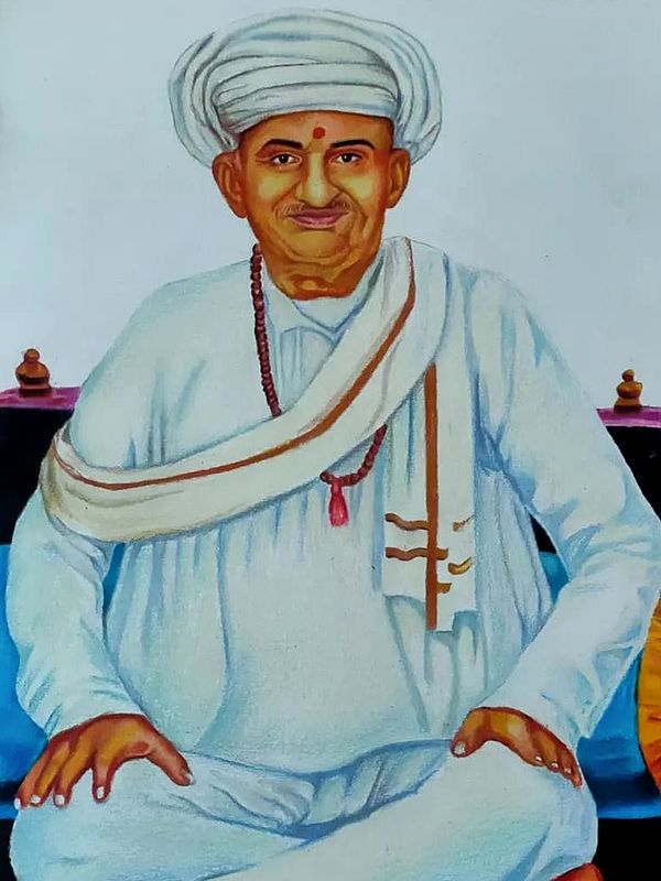 Shree Jalaram Bapa | Painting By Bhuban Mohanty | Exotic India Art