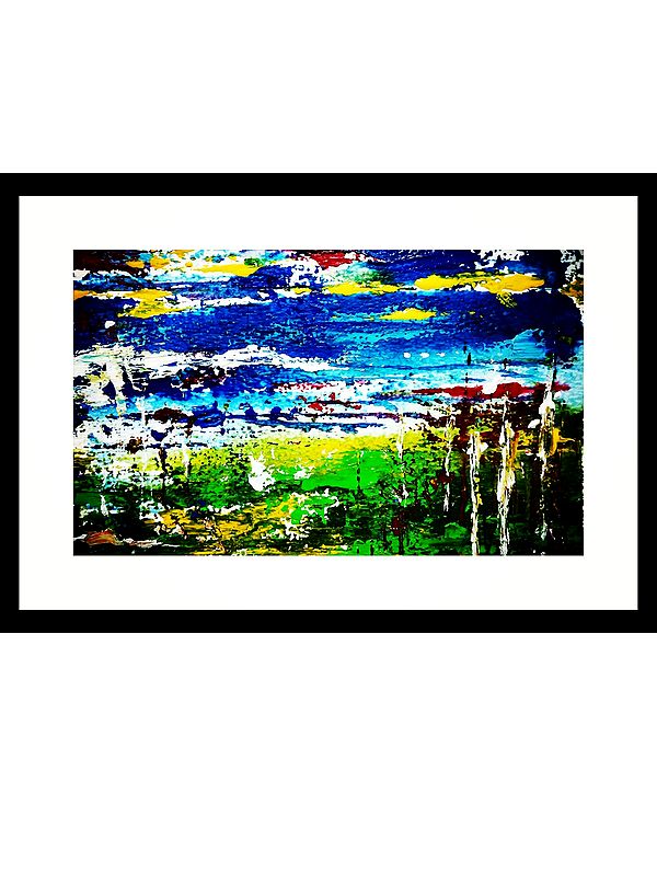 Abstract Landscape Of Beautiful Nature | Acrylic And Mixed Media | With Frame | By Ashish Agarwal