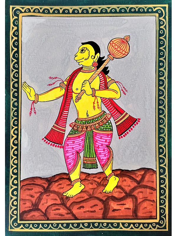 Lord Hanuman | Pattachitra Painting by Gaurav Rajput