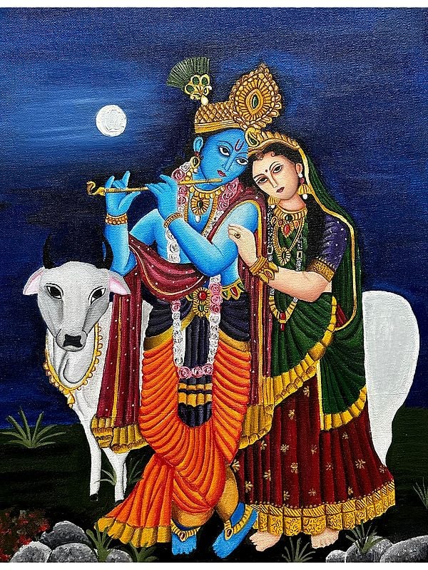 Radha Krishna painting | Acrylic Art | By Bhavya Murarka