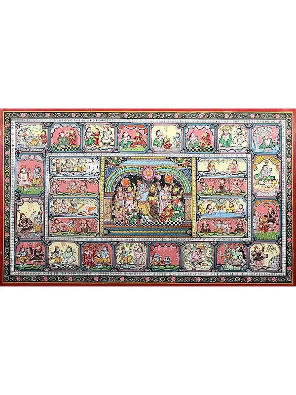 Krishna Leela | Pattachitra Art | By Purna Chandra