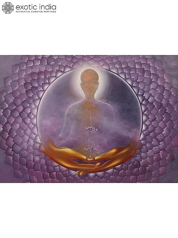 Meditating Buddha Painting | Acrylic On Canvas Done With Nib | By Kanchan Mahante