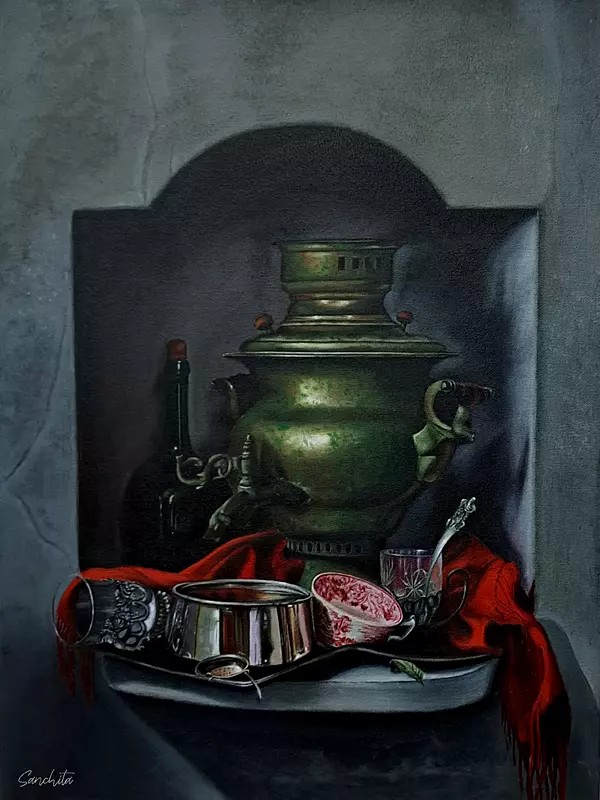 Still Life With Teapot Painting | Acrylic On Canvas | By Sanchita Agrahari
