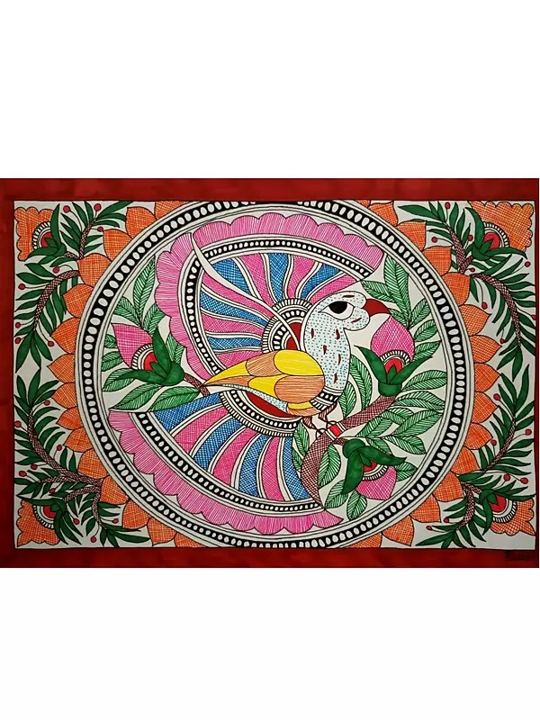 Madhubani Bird | Alcohol Markers And Fineliners On Paper | By Ruchi