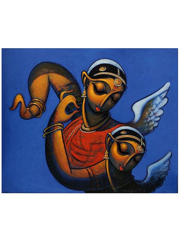 Mother And Daughter | Acrylic On Canvas | By Ramesh Gujar
