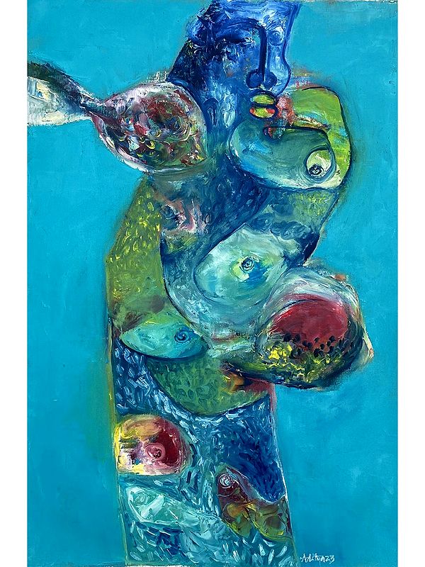 Fish Abstract Art | Oil On Canvas | By Aditya Dev