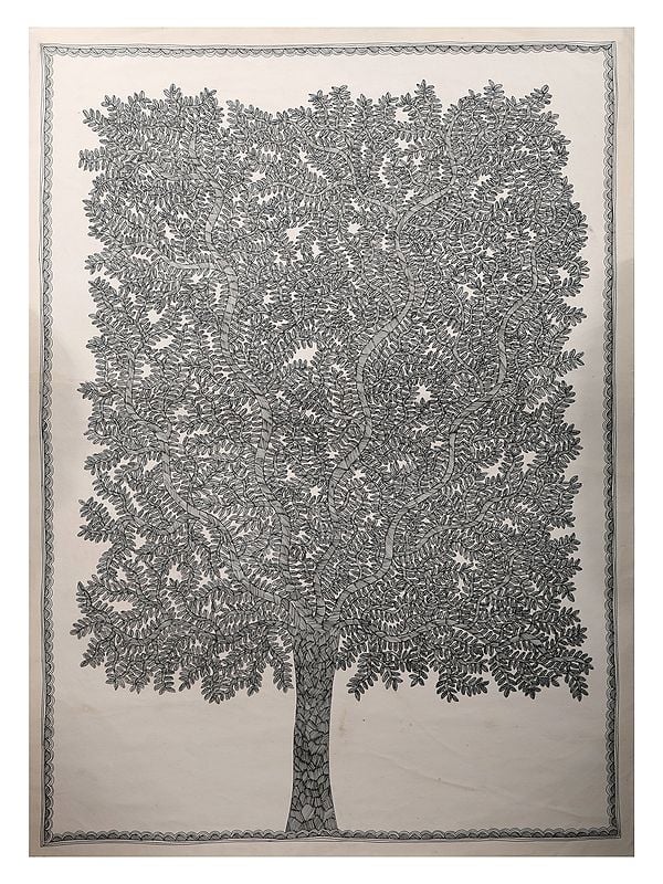 Tree Of Life - Madhubani Painting | Handmade Paper | By Ashutosh Jha