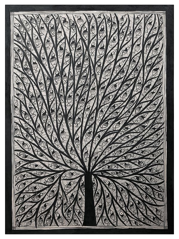 Black And White Tree Of Life | Handmade Paper | By Ashutosh Jha