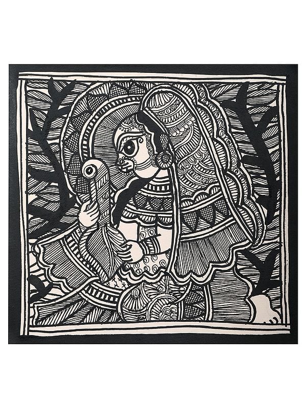 Painting of Maa Saraswati | Handmade Paper | Art by Ashutosh Jha