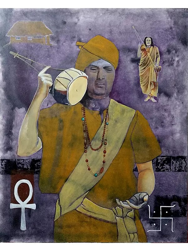 Baul Singer | Acrylic On Canvas | By Chinmoy Pandit
