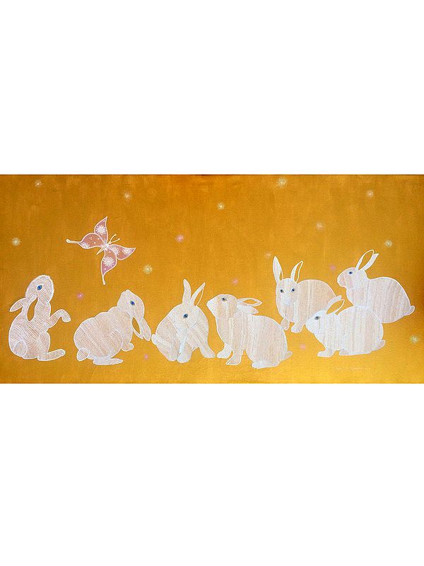 Cute Bunnies | Acrylic On Canvas | By Anjali Aggarwal