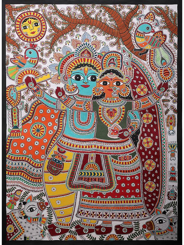 Krishna Radha | Handmade Paper | By Ajay Kumar Jha