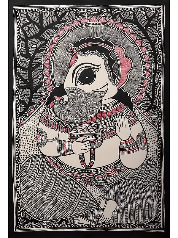 Vighnaharta Ganesha With Modak | Handmade Paper | By Ajay Kumar Jha
