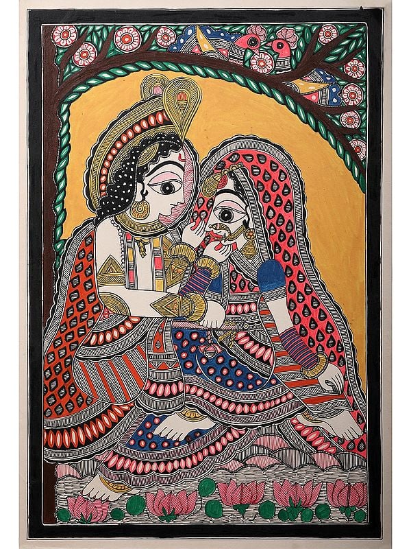 Radha Krishna Divine Love | Handmade Paper | By Ajay Kumar Jha