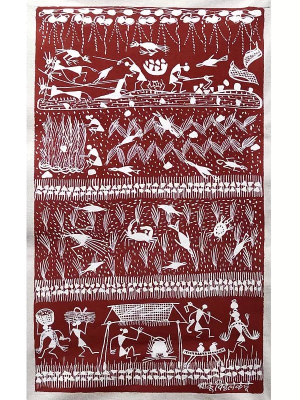 Farming Scene | Warli Art Painting