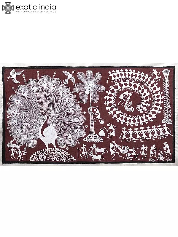 Night Life In Village | Warli Art Painting