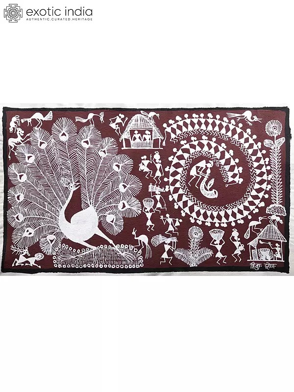 Village Life | Warli Art on Cotton