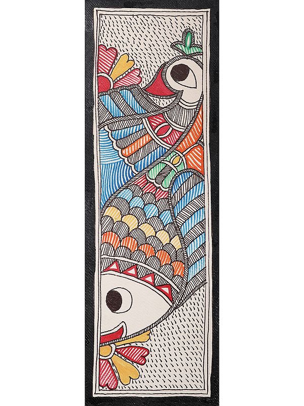 Colorful Peacock And Fish | Handmade Paper | By Ajay Kumar Jha