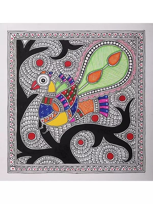 Tree Of Life With Peacock | Handmade Paper | By Ajay Kumar Jha