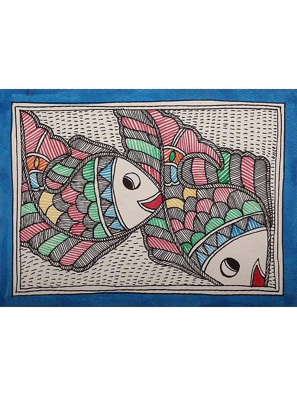 Happy Fishes | Handmade Paper | By Ajay Kumar Jha