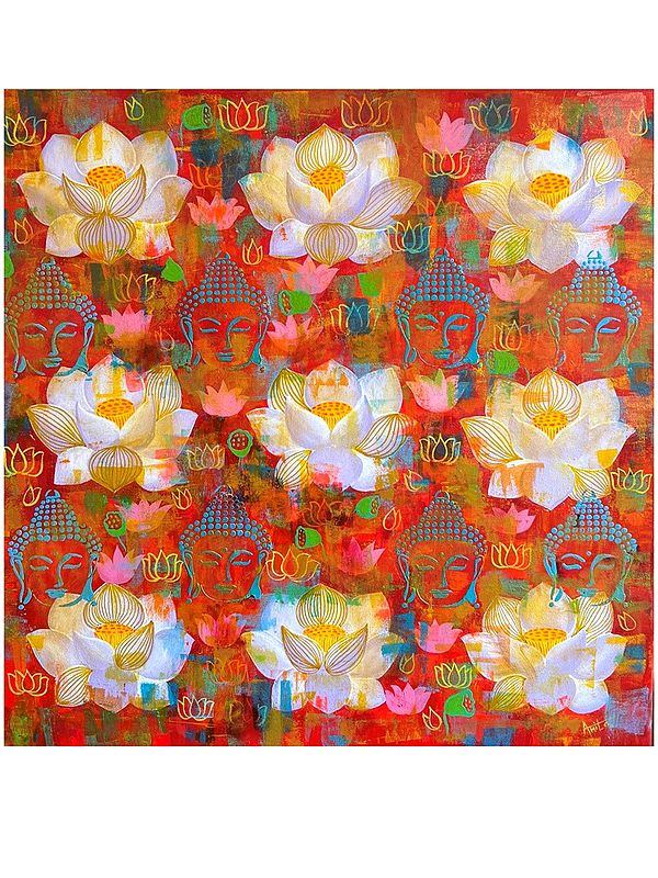 The Lotus Sutra | Acrylic On Canvas | By Amita Dand