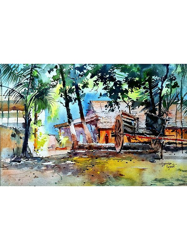 Beautiful Village | Watercolor On Paper | By Rajesh Ajgaonkar