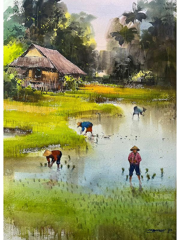 Crop Season | Watercolor On Paper | By Santu Naskar
