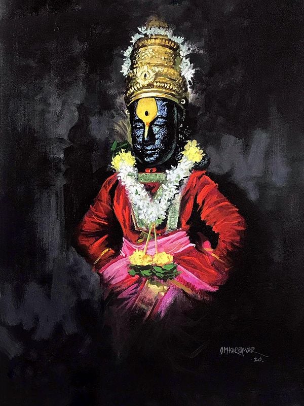 Lord Vitthal Avatar Of Vishnu | Acrylic On Canvas | By Omkar Ashok Pawar