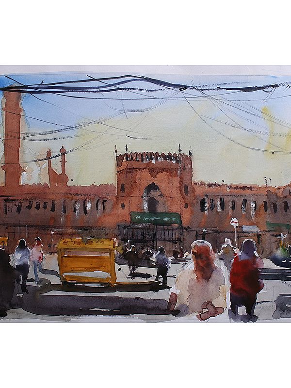 Fort From Front| Watercolor On Cartridge | By Deepa Kushwaha