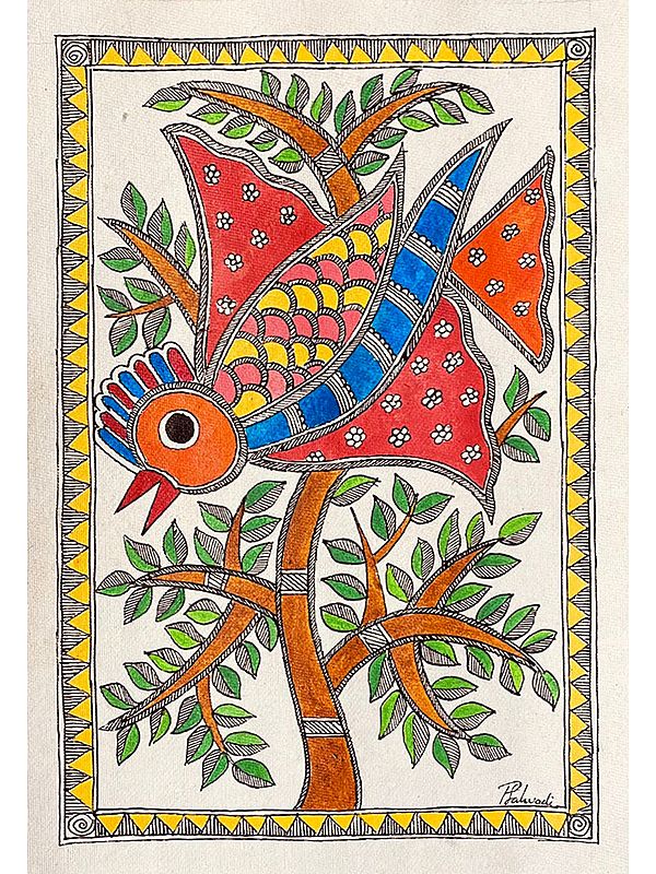 Humming Bird | Acrylic On Handmade Paper | By Priti Dalwadi
