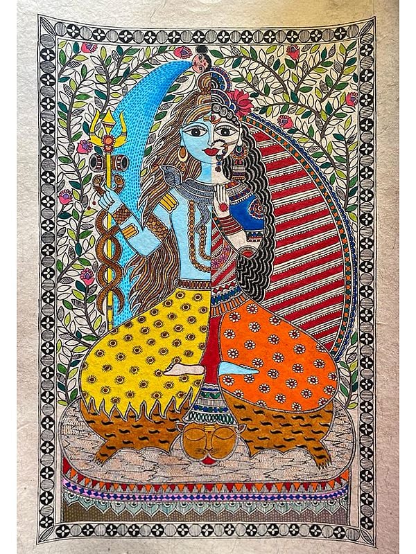 Ardhanarishwara | Acrylic On Handmade Paper | By Priti Dalwadi