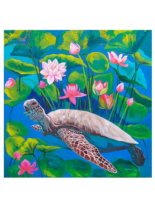 Marine Turtle | Acrylic On Canvas | By Debrata Basu