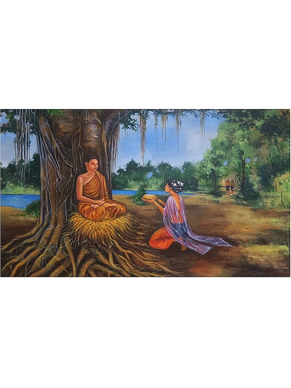 Meditative Buddha Under The Tree | Acrylic On Canvas | By Sidharth Royal