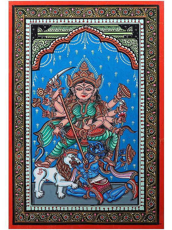 Goddess Mahishasuramardini | Pattachitra Painting from Odisha