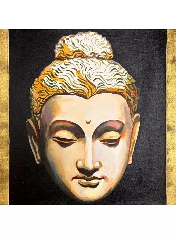 Meditative Buddha Face | Acrylic On Canvas | By Rajkumar Sarkar