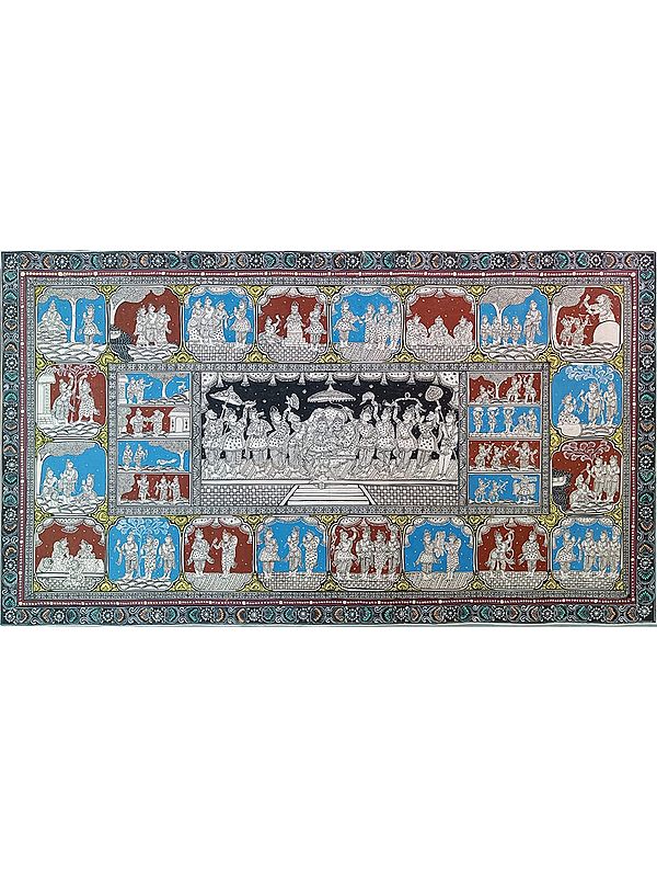Ramayan Story |  Stone Colours On Handmade Canvas | By Sachikant Sahoo