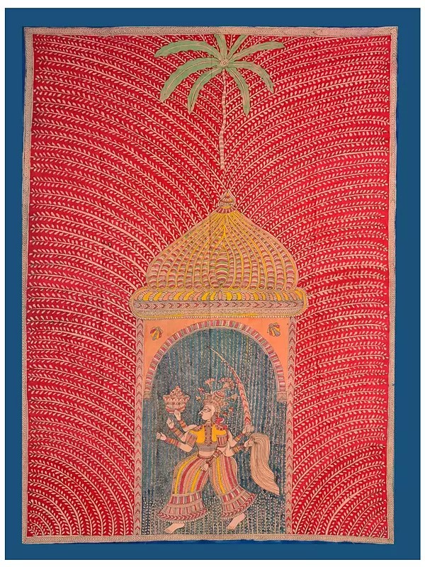 Goddess Brahmani - Mata Ni Pachedi | Natural Color On Cloth | By Dilip Chitara