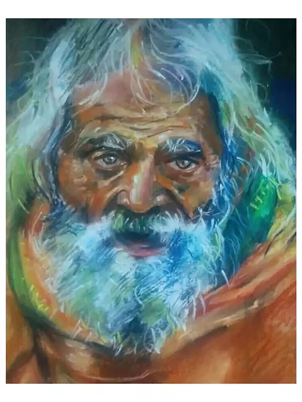Old Man | Soft Pastels On Paper | By Mukal