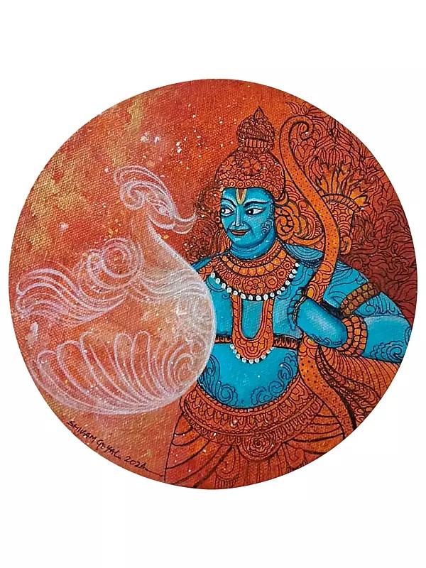 Happiness Of God Rama | Mix Media On Canvas  | By Shivam Goyal