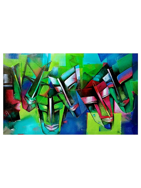 The Faces Festival | Acrylic On Canvas | By Samir Chanda