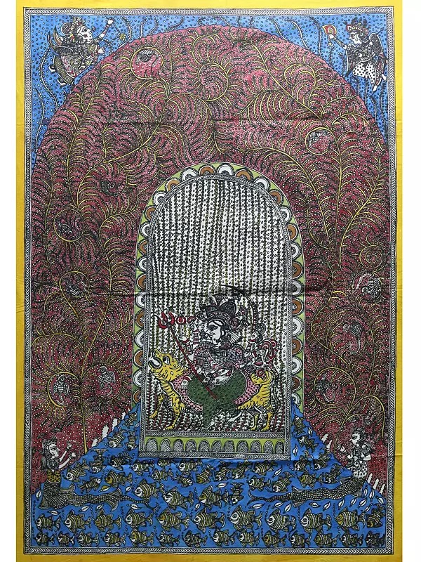 Ambe Mata In Temple - Mata Ni Pachedi | Madarpat Cotton | By Dilip Chitara