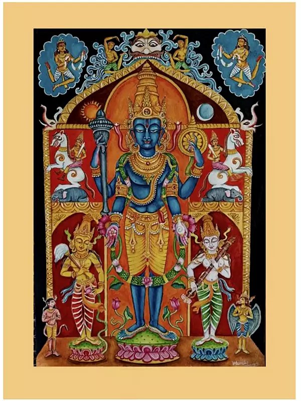 Lord Vishnu | Watercolor On Paper | By Yubraj