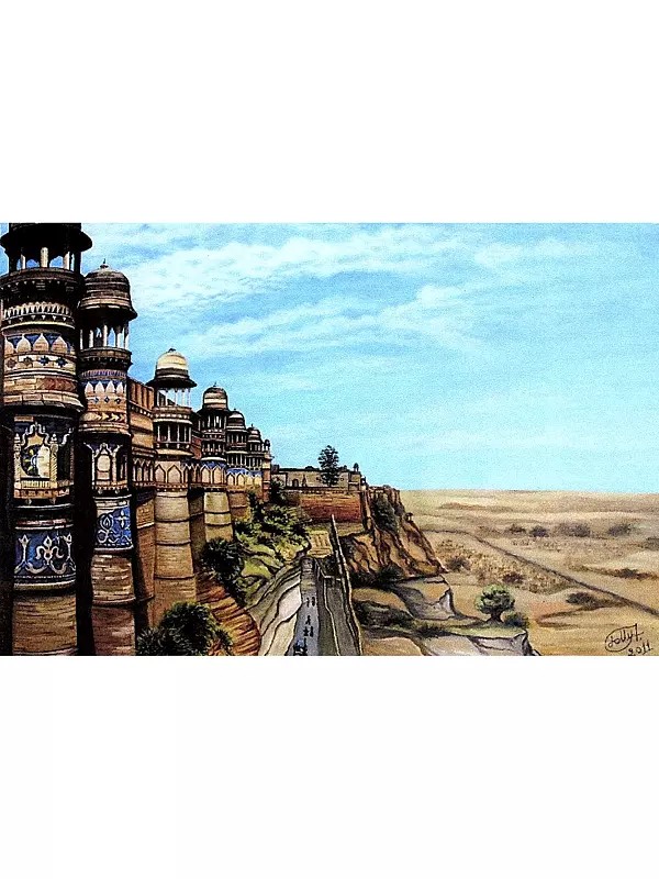 Beautiful Gwalior Fort | Acrylic On Paper | By Jolly Agarwal