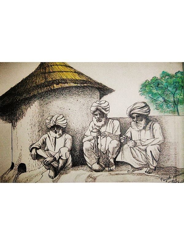 The Farmers - An Age | Ink On Paper | By Jolly Agarwal