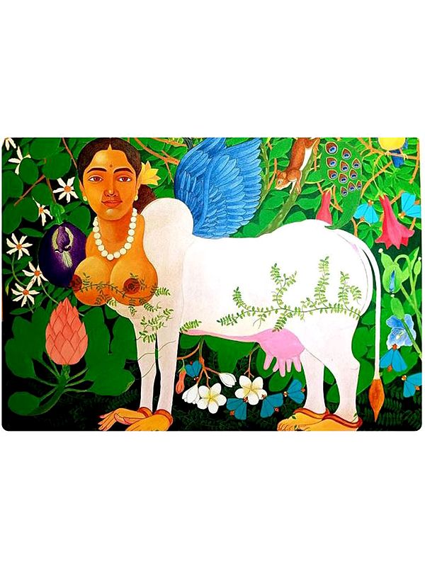  Kamadhenu The Goddess | Acrylic On Canvas | By Pramod Neelakandan